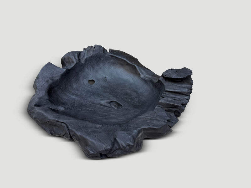 Over Sized Charred Sculptural Teak Vessel