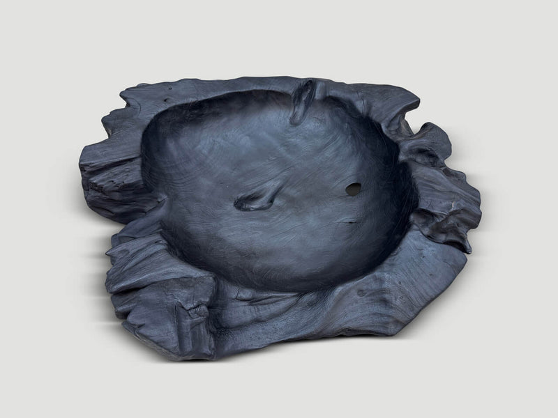 Over Sized Charred Sculptural Teak Vessel