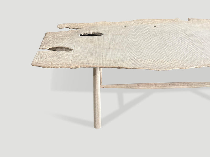 Modern Organic Bleached Table with Mid Century Style Legs