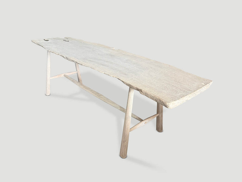 Modern Organic Bleached Table with Mid Century Style Legs