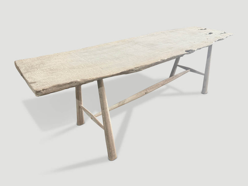 Modern Organic Bleached Table with Mid Century Style Legs