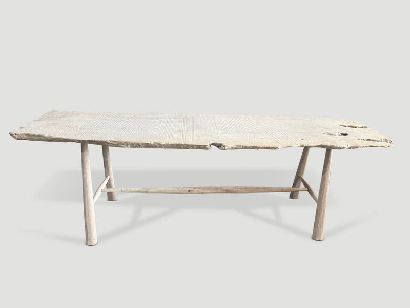 Modern Organic Bleached Table with Mid Century Style Legs
