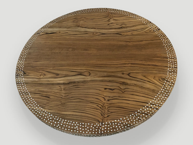 Round Shell Inlaid Dining Table or Entrance Table