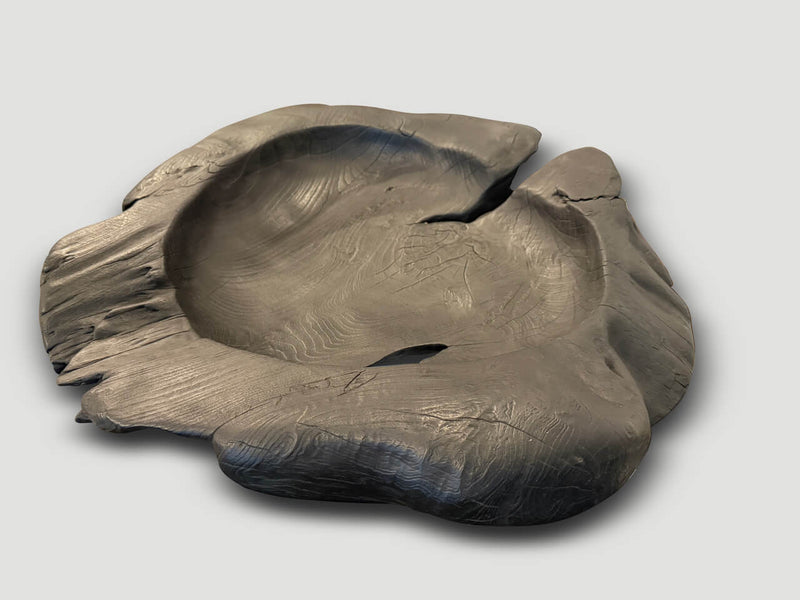 Over Sized Charred Sculptural Teak Vessel