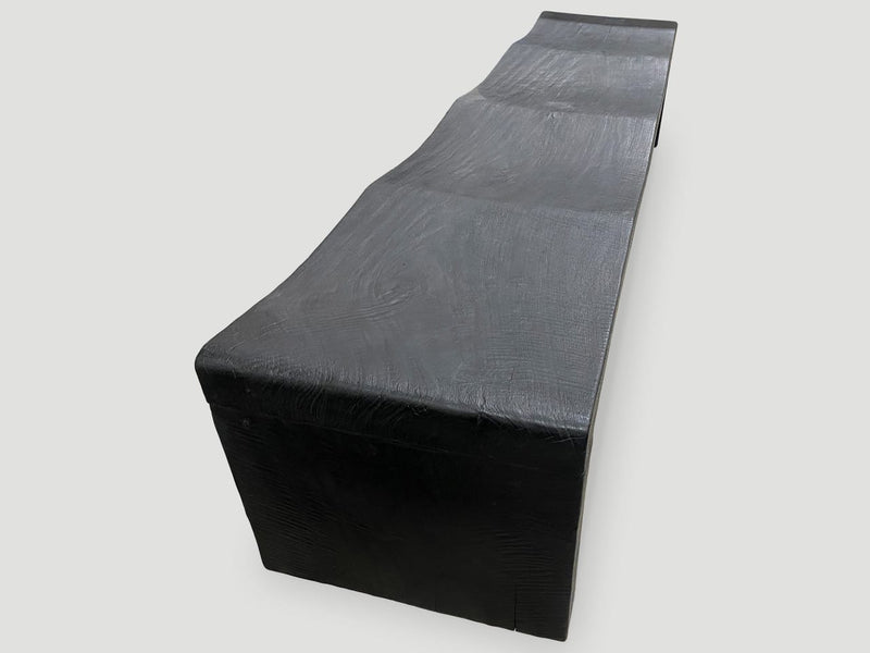Impressive Long Charred Wave Bench