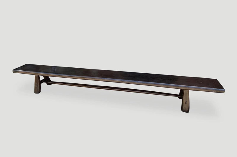 Mid Century Couture Espresso Stained Teak Long Bench