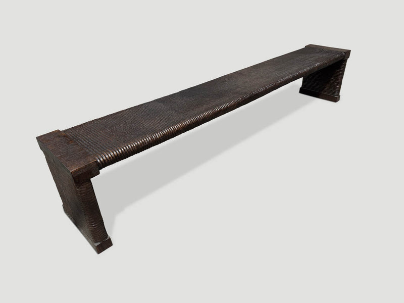 Exquisite Minimalist Couture Hand Carved Bench