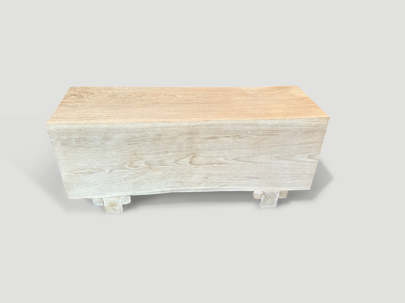 Minimalist Bleached Log Style Bench