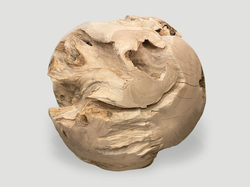Bleached Teak Organic Sphere