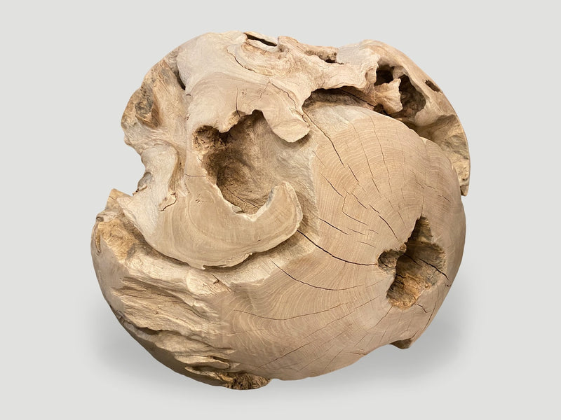 Bleached Teak Organic Sphere