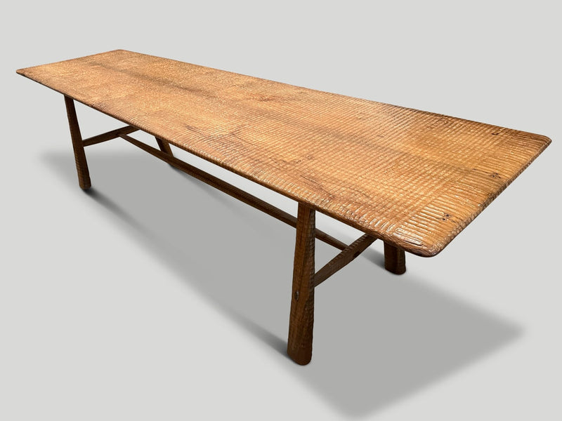 Impressive Hand Carved Teak Wood Dining Table or Console