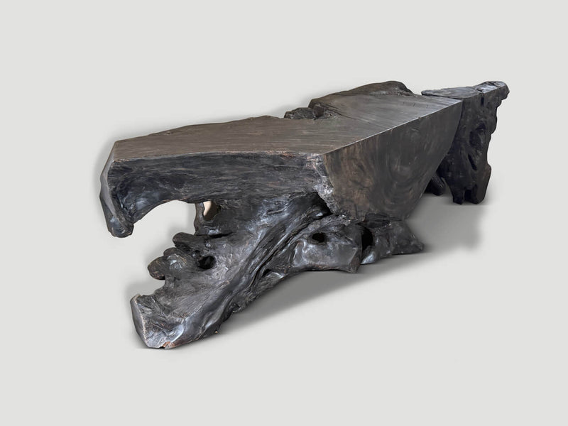 Modern Organic Sculptural Charred Console Table