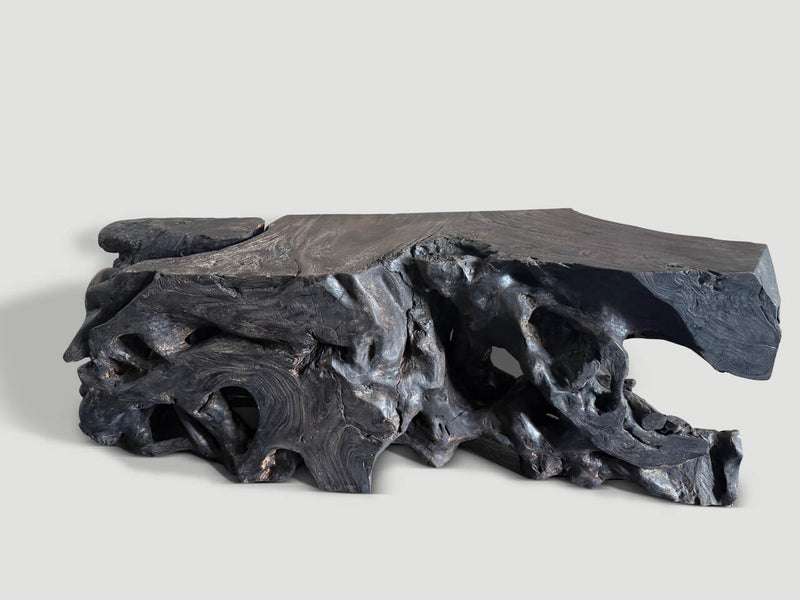 Modern Organic Sculptural Charred Console Table