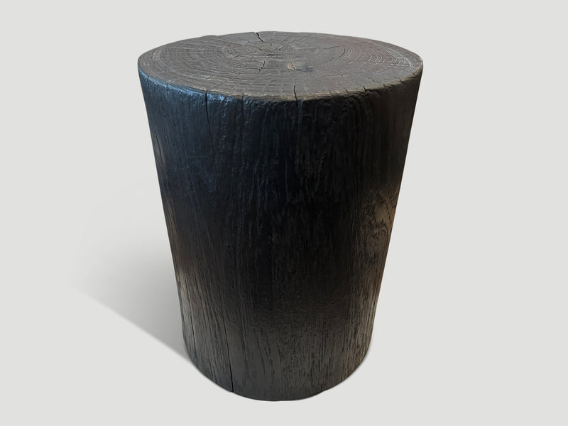 Cylinder Charred Side Table or Stool