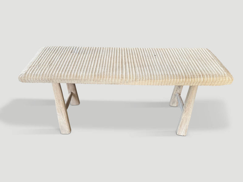 Minimalist Hand Carved Modern Organic Bench