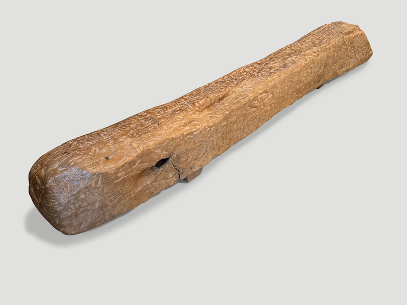 Ancient Teak Wood Log Bench