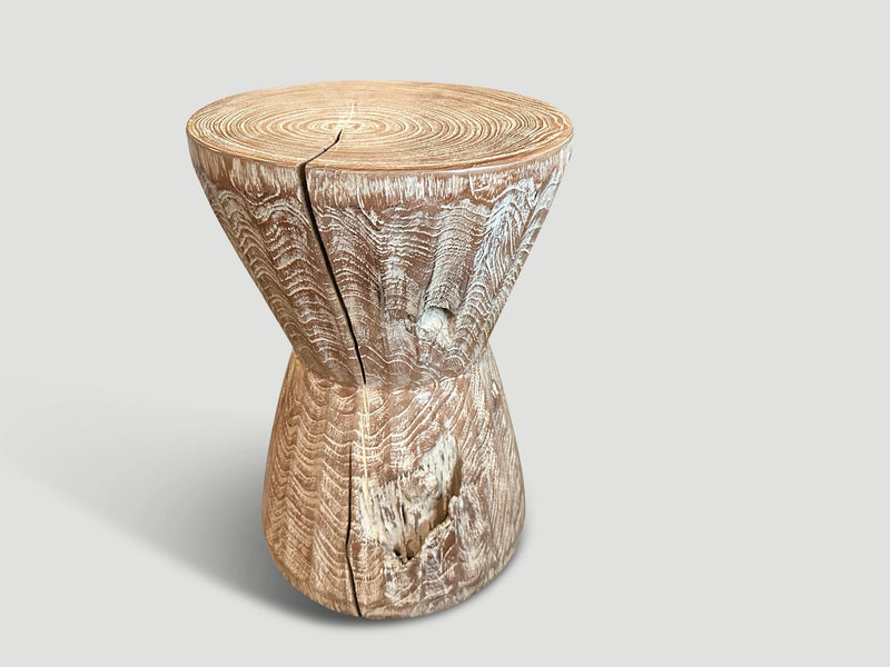 Bevelled Teak Side Table or Stool
