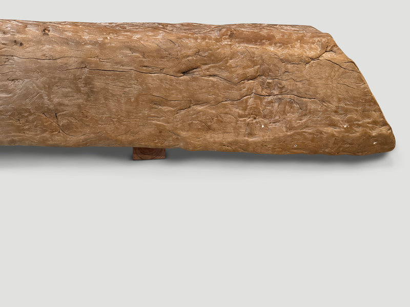 Ancient Teak Wood Log Bench