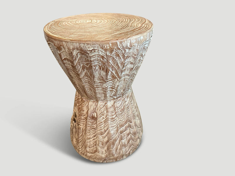 Bevelled Teak Side Table or Stool