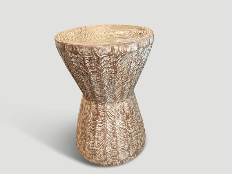 Bevelled Teak Side Table or Stool