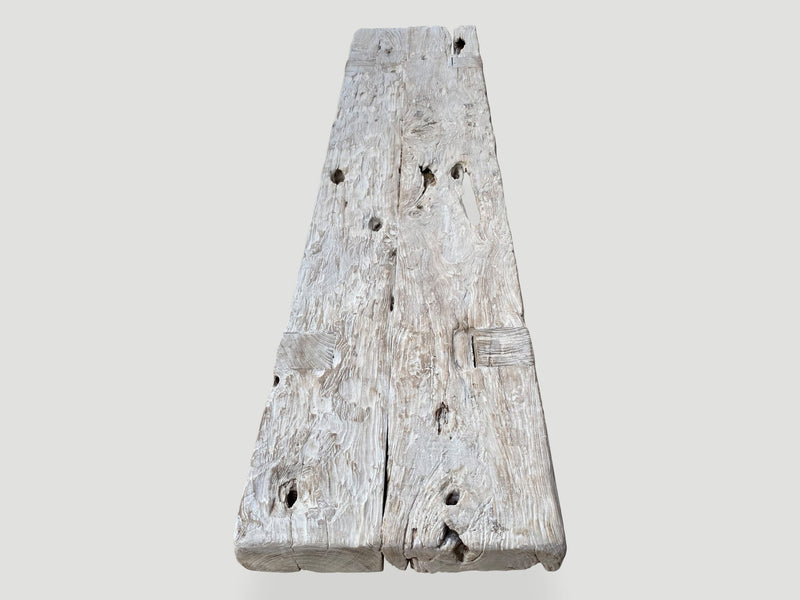 St. Barts Bleached Teak Wood Bench