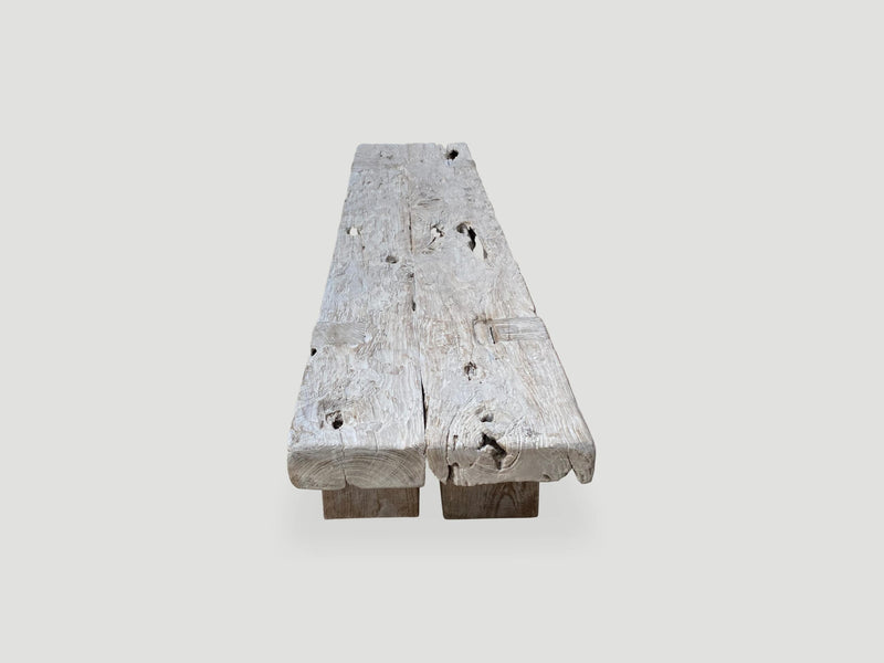 St. Barts Bleached Teak Wood Bench