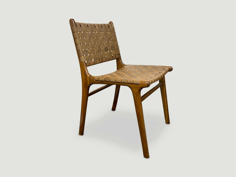 Modern Chair Series: Single Backed Leather Woven Chair