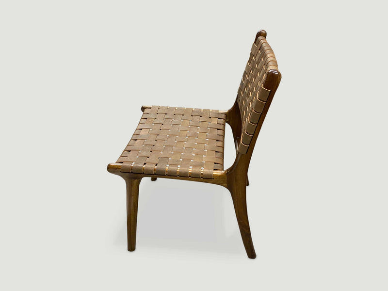 Modern Chair Series: Single Backed Leather Woven Chair