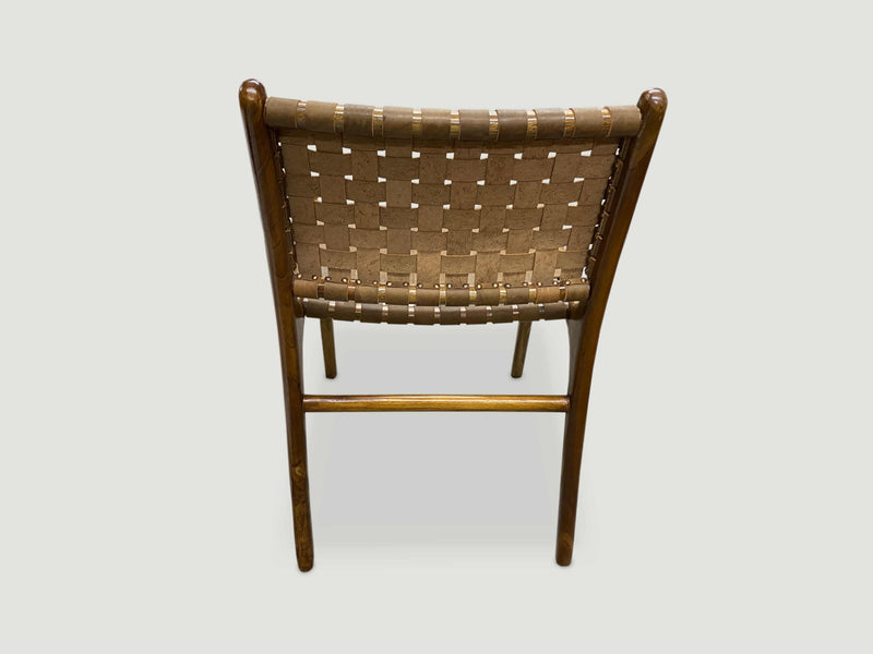 Modern Chair Series: Single Backed Leather Woven Chair