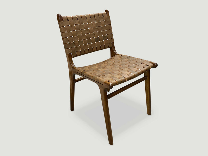 Modern Chair Series: Single Backed Leather Woven Chair