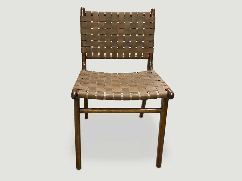 Modern Chair Series: Single Backed Leather Woven Chair