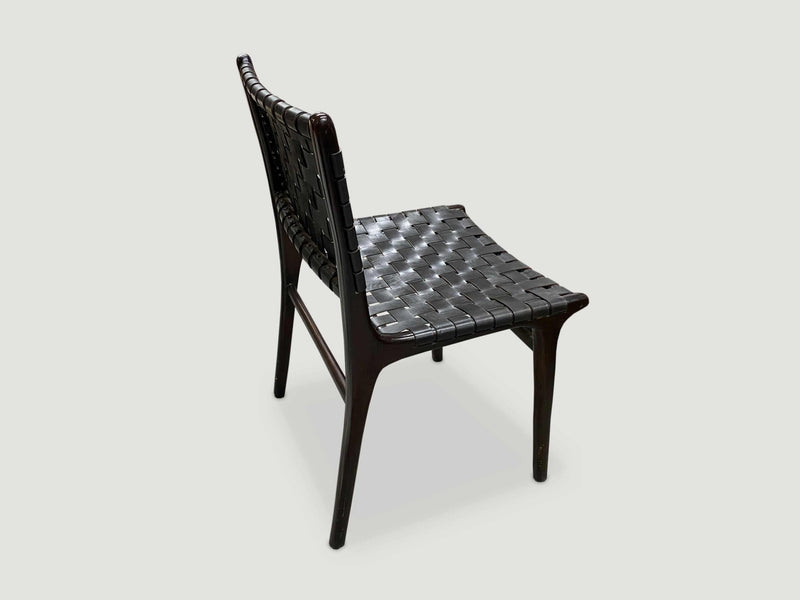 Modern Chair Series: Single Backed Leather Woven Chair