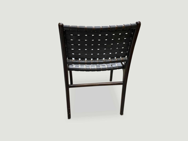 Modern Chair Series: Single Backed Leather Woven Chair