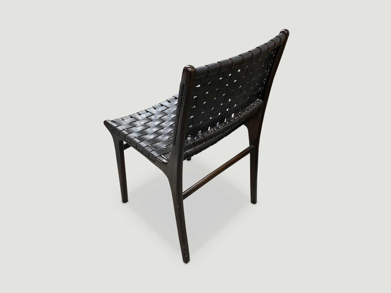 Modern Chair Series: Single Backed Leather Woven Chair