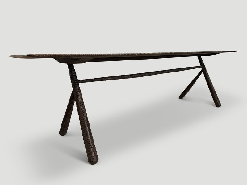 Mid Century Couture Hand Carved Dining Table or Console