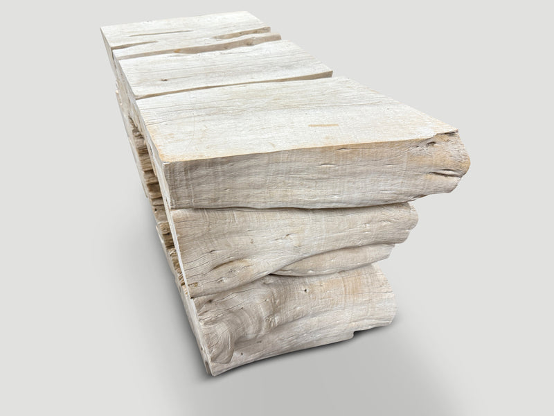 Bleached Organic Wood Console Table