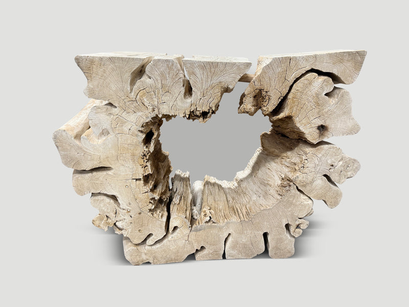 Bleached Organic Wood Console Table