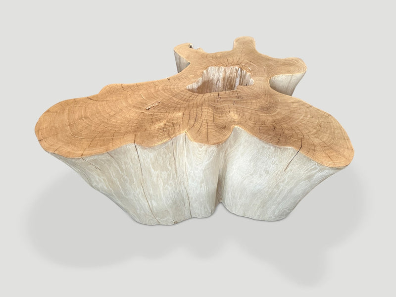 Amorphous Bleached Teak Wood Table
