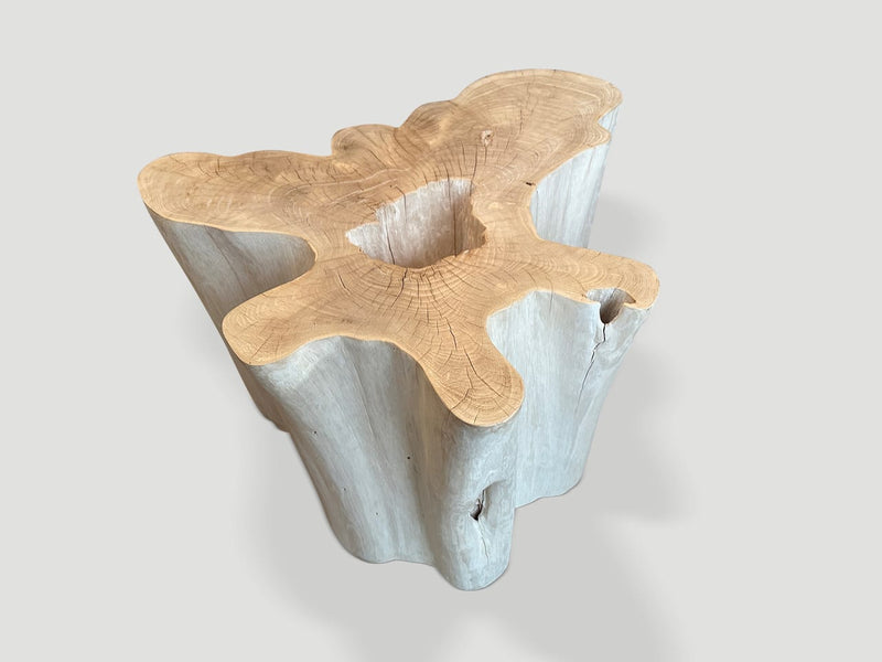 Amorphous Bleached Teak Wood Table