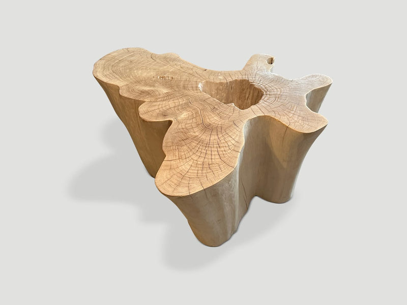 Amorphous Bleached Teak Wood Table