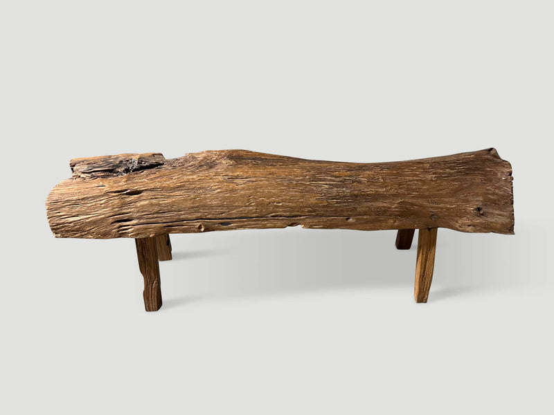 Antique Log Style Bench