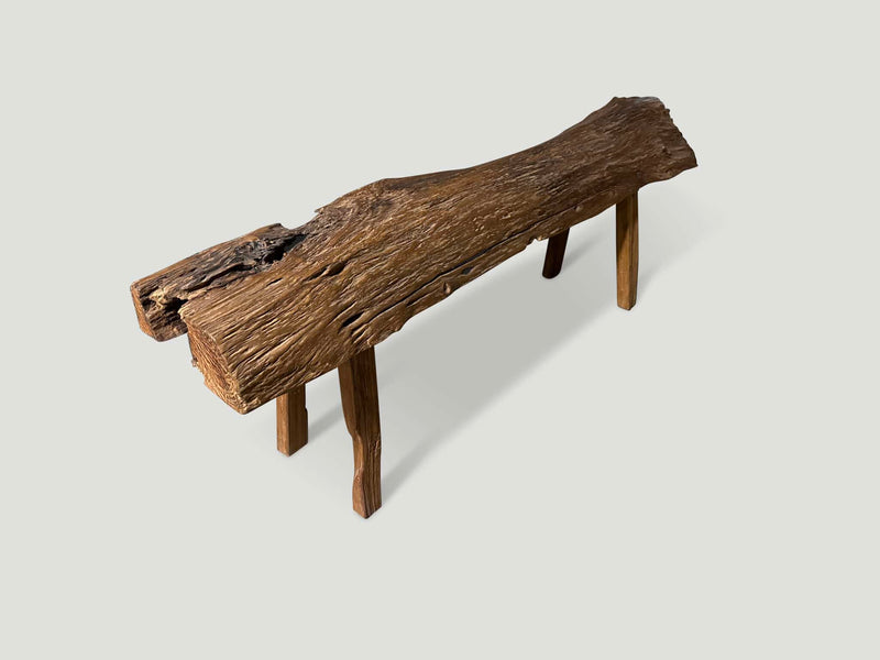 Antique Log Style Bench