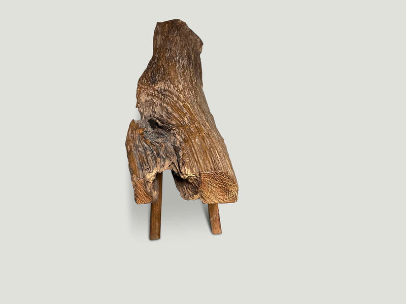 Antique Log Style Bench