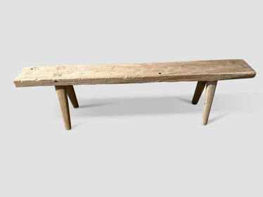 Antique Bleached Teak Wood Bench