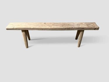 Antique Bleached Teak Wood Bench