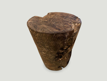 Single Charred Teak Side Table