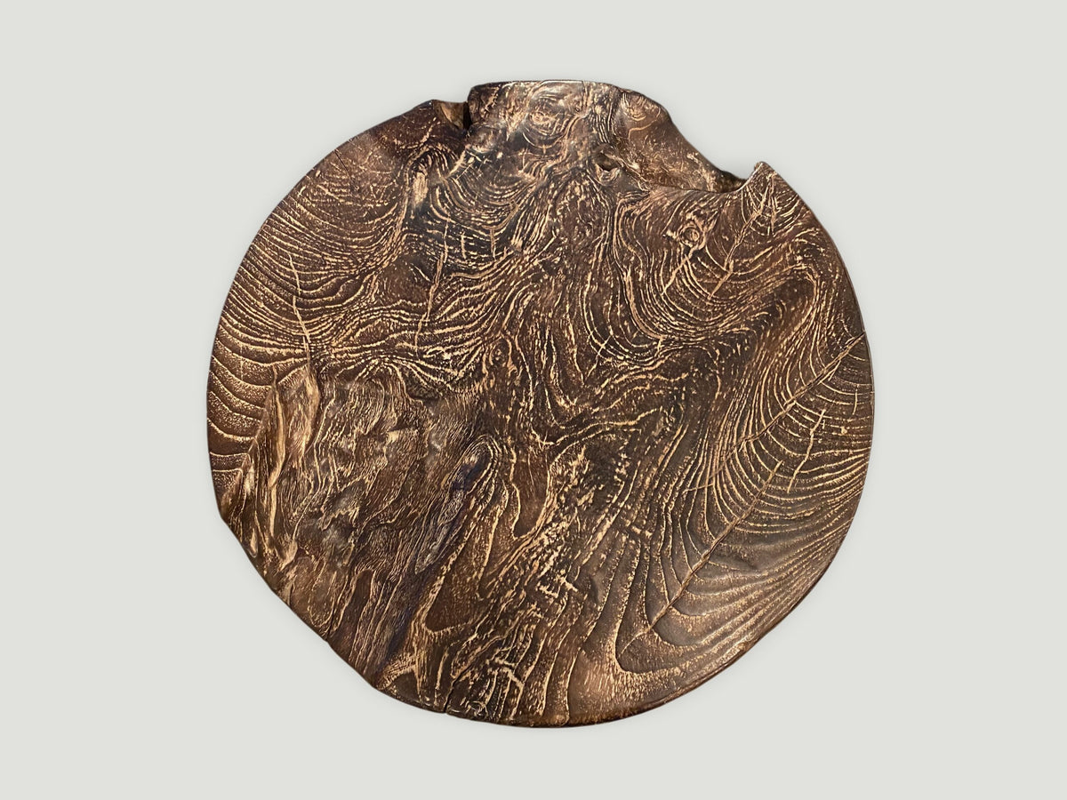 Single Charred Teak Side Table