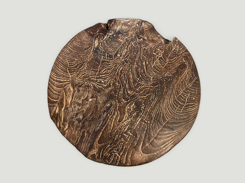 Single Charred Teak Side Table