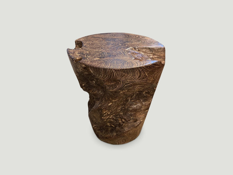 Single Charred Teak Side Table