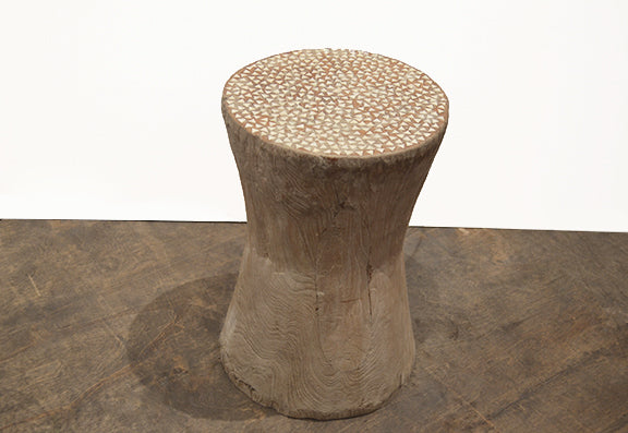 Side Table - Stool with Shell Inlay
